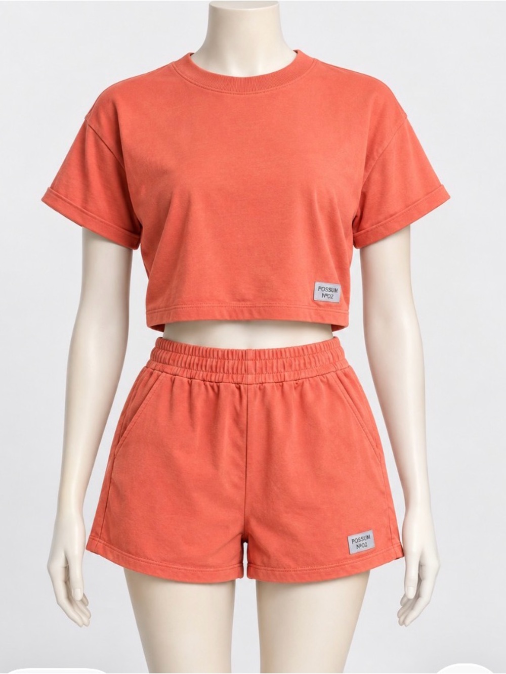 Coral Short Sleeve Crop Top